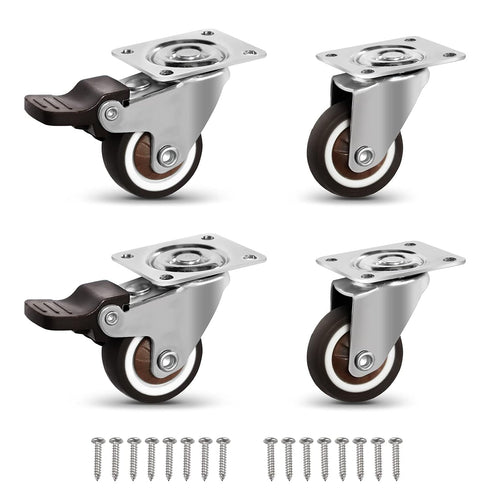 Molen 1" Low Profile TPR Casters Wheels Set of 4.for small box,Baby crib,Clothes box, Toy box, Tool box,.Weight capacity 65lbs....