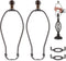 Bronze Lamp Shade Holder with Lamp Finials - 10 Inch, 2 Set Lamp Harp with 3/8 Standard Saddle, E26 Light Base UNO Fitter Adapter, Lamp Hardware f...