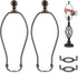 Bronze Lamp Shade Holder with Lamp Finials - 10 Inch, 2 Set Lamp Harp with 3/8 Standard Saddle, E26 Light Base UNO Fitter Adapter, Lamp Hardware f...