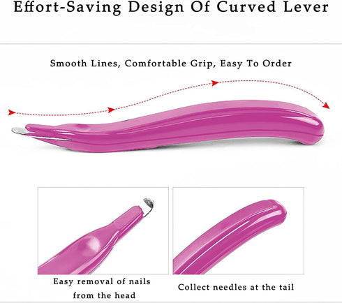 Pink Magnetic Staple Remover,Portable Staple Remover, Magnetic Head Staple Removal Tool,Handheld Staple Puller, Pen Type Staple Remover Binding Su...