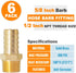 SUNGATOR Hose Barb Fittings 5/8 Inch Barb × 1/2 Inch NPT, Brass Air Hose Barb Fittings, 5/8" Barb to 1/2" NPT Male Hose to Pipe Fitting Adapter Co...