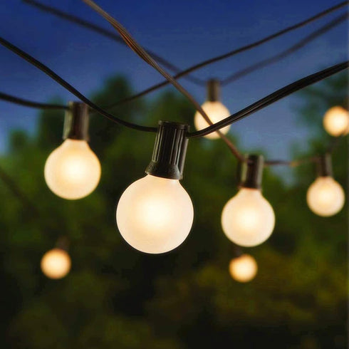 SUNSGNE 25 Pack G40 Led Replacement Light Bulbs, E12 Screw Base Shatterproof LED Globe Frosted Bulbs Light for Indoor Outdoor String Lights, 0.6wa...