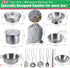 Mini Kids Stainless Steel Cookware Kitchen Cooking Toys Pretend Utensils with Cookware Play Pots and Pans Playset ,Cooking Utensils Pot Rack Organ...