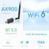 EDUP AX900M USB WiFi 6 Adapter Bluetooth 5.3 BT5.3, Compatible with Windows 11/10, Dual Band 2.4G/5Ghz, IEEE 802.11ax/900Mbps, Wireless Network Ad...