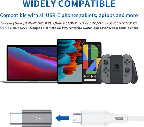 QianLink Micro USB to USB C Adapter,8-Pack Aluminum USB Type C Adapter Convert Connector Compatible with Samsung Galaxy S10 S9 S8 Plus Note 9 8, L...