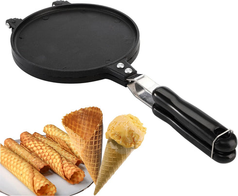 Dicunoy Waffle Cone Maker, Nonstick Ice Cream Cone Maker, 6.7" Egg Roll Crepe Pan, Camp Pancake Crispy Cone Omelet Mold for Waffle Cups, Choco Tac...