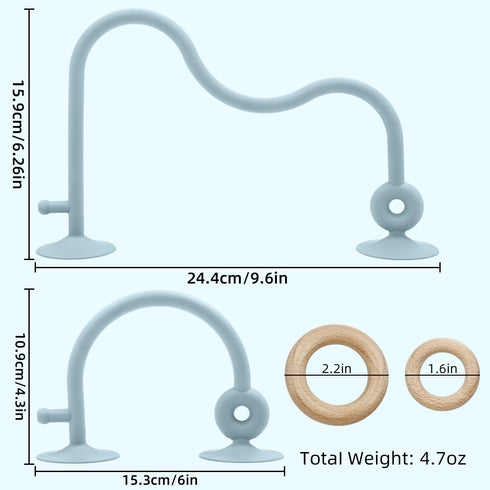 Baby Sensory Teething Chew High Chair Suction Toys for Infant Toddlers 6 12 18 24 Months, Food Grade Silicone Teether with Oak Loop Montessori Edu...