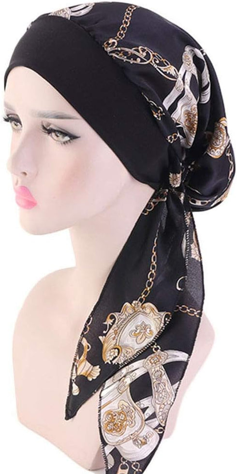 Ever Fairy Women Vintage Elastic Wide Band Chemo Head Scarf Turbans Night Sleep Hat Cap (Multicoloured)...