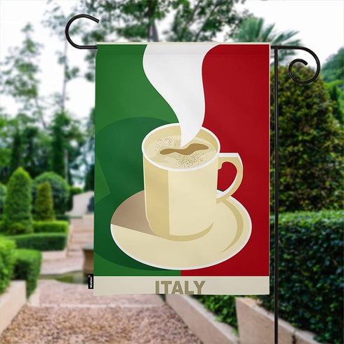 Moslion Coffee Garden Flag Italy Espresso Cappuccino with Italian Flag Flags Double-Sided Banner Welcome Yard Flag Outdoor Home Decor. Lawn Villa ...