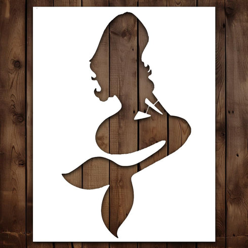 Mermaid Stencil | Reusable Underwater Kids Children Mermaid Stencils for Painting on Wood, Glass, Wall, Rock, Fabric, Walls, Canvas, Glassware | M...