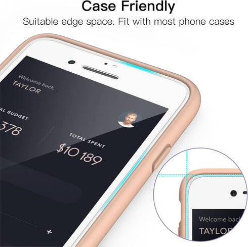 JETech Full Coverage Screen Protector for iPhone 8 Plus/7 Plus 5.5-Inch, White Edge Tempered Glass Film with Easy Installation Tool, Case-Friendly...