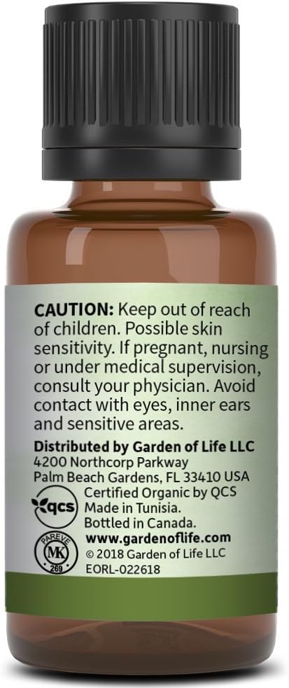 Garden of Life Essential Oil, Rosemary 15 ml, 100% USDA Organic & Pure, Undiluted & Non-GMO - for Diffuser, Aromatherapy, Meditation - Energizing,...