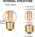 G40 Low Watt Light Bulb Edison LED Bulb Mini Globe Light Bulbs 1W Equivalent to 10Watt Incandescent E26 Screw Base Led Bulbs Ultra Warm White 2200...