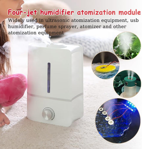 1Pcs DIY Four-Spray Humidifier Module Kit Versatile Mist Maker with Humidifier Control Board & Atomizer Driver Board DC 5V 2.5-3W...