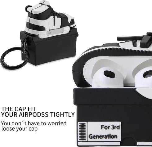 Maxjoy for Airpods 3rd Generation Case, Cute 3D Box Case Compatible with Airpods 3 Case Cover, Shockproof for Airpods 3 Case Men Women with Cleane...