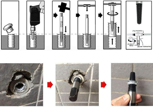 Malida Tools 8 Pcs,Broken Bolt,Damaged Screw,Easy Out Screw Bolt Extractor Set,Water Pipe Remover Set,Screw Extractor set....