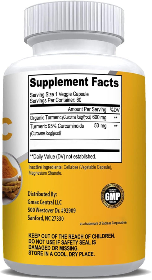 NusaPure Turmeric Curcumin 600 mg - Vegetarian...