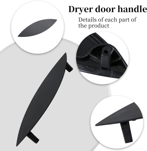 Bistinay Dryer Door Handle Kit Door Handle Replacement Dryer Accessories Replacmenet for Whirlpool Black 8559751 1063630 8519332