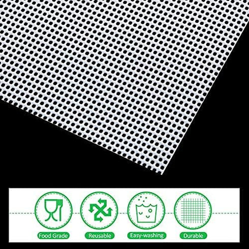 Blulu 8 Pieces Silicone Dehydrator Sheets Mesh Dehydrator Trays Non-stick Food Fruit Mats Reusable Steamer Mesh Mat for Fruit Food Dryer Square 14...