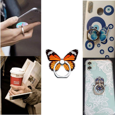 Butterfly Phone Ring Stand Holder, 360 Rotation Finger Ring Grip Stand for Cell Phones, Smartphones and Tablets...