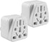 US Plug Adapter for USA, EU, UK, Australia, JP, Asia, Italy, Swiss - Convert Round to Flat Pin to USA Type B 3-Prong Male Plug Wall Outlet Power C...