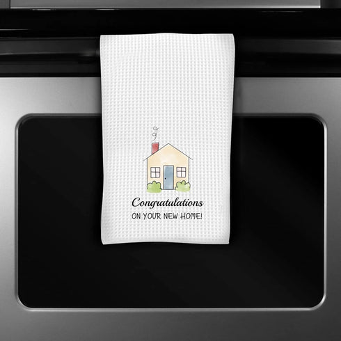 ZJXHPO New Home Kitchen Tea Towel Congratulations On Your New Home Dish Towel Housewarming Gift New Home Congratulation Gift (New Home towel)...