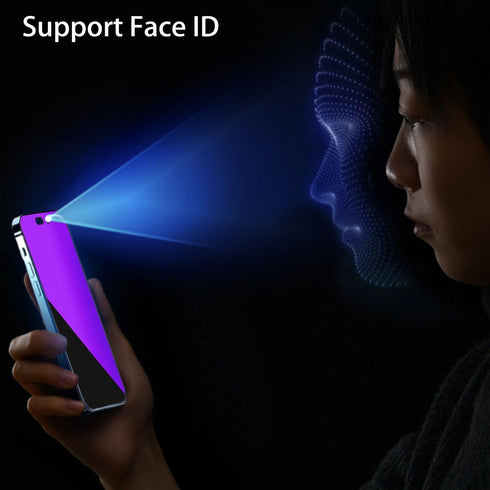 2 Pack 360 Degree Anti-blue Privacy Tempered Glass for iPhone 13 Pro/iPhone 13 / iPhone 14 Anti-Spy 4 Directions Screen Protector Film 4 Sides Ant...