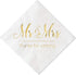 Crisky Napkins Mr and Mrs Gold Cocktail Beverage Dessert for Wedding Shower Engagement Party Decorations, Cake Table Decor Supplies. 100 Pcs, 3-Pl...