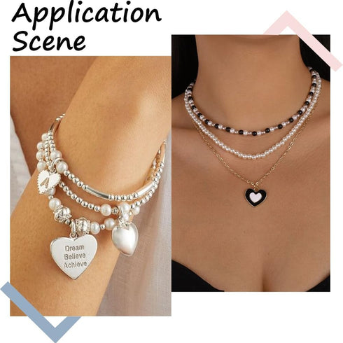 SUNNYCLUE 1 Box 50Pcs Genuine 925 Sterling Silver Beads 4mm Round Beads Bulk Smooth Seamless Ball Bead Rondelle Loose Spacer Beads Metal Spacers f...