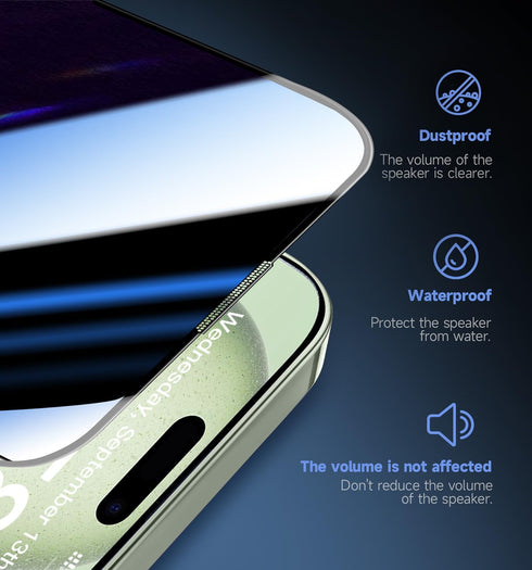 MAGIC JOHN 2 Pack for iPhone 15 Plus 6.7 inch Privacy Glass Screen Protector, Auto Dust-Elimination Installation, Bubble Free, Easy Installation.....