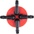 Raindrip QB10UB Cuatro-Flo Four Bubbler, 10 GPH Per Outlet, 1/2 in. FPT Inlet Irrigation Emitter, Pack of 1, BlackRed...