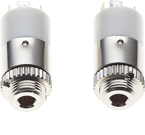 2.5mm Jack Socket, Stereo, Chassis - Panel Plating Mount Solder Connector with 2 Terminals and Locking Nut, for Headphones Audio - Pack of 2...