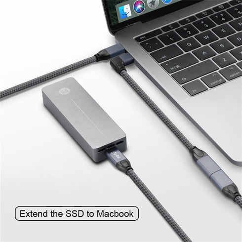 xiwai Left Right Angled USB-C USB 3.1 Type C Male to Female Extension Data Cable with Sleeve for Laptop...