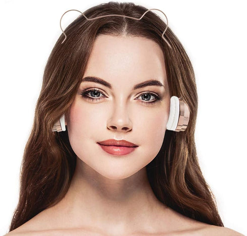 LUX ACCESSORIES Gold Bear Headphones Wire Frame Horns Headset w Microphone...