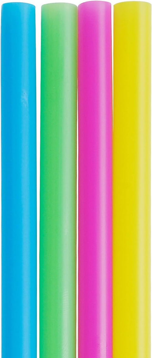 100 Extra Large Plastic Bubble Tea Smoothie Straws, 1/2" Wide X 8 1/2" Long Boba Straws...