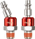 Industrial-Grade 1/4" Swivel Air Plug, 2-Pack 360° Swivel Steel Red Electrophoresis Plug, 1/4-Inch NPT Male Pre-Coated 18-Threads, Air Hose Fittin...
