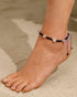 Natural Raw Amethyst with Black Agate Beads Ankle Bracelets for Women Healing Crystals Anklet Adjustable Handmade Jewelry...