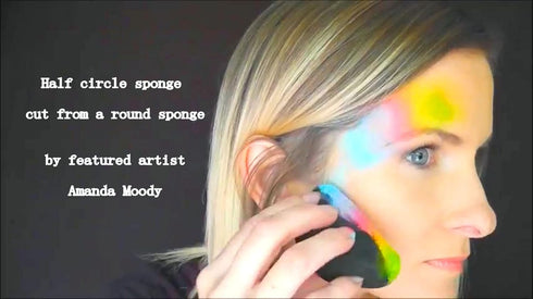 Face Painting Black Sponges High Density Medium Half Moon 20 Pieces for Art Work and Body Painting...
