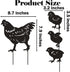 4 Pack Chicken Garden Decorative Statues, Metal Hen and Chicks Silhouette Garden Stakes, Ideal Yard, Garden, Lawn Decor, Animal Outdoor Decoration...