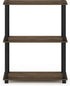 Furinno Turn-S-Tube 3-Tier Compact Multipurpose Shelf Display Rack with Square Tube, Columbia Walnut/Black...