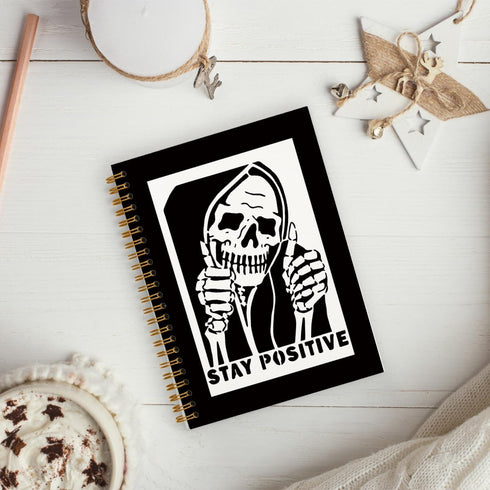 Stay Positive Inspirational Notebooks,Funny Skull Skeleton Notebook,Inspirational Journal for Women,Inspirational Gifts for Women,Journaling Noteb...