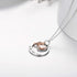 AOBOCO Two-Tone Sterling Silver and Rose Gold or Gold-Faith Hope Love Cross Charm Pendant Necklace with Austrian Crystal...