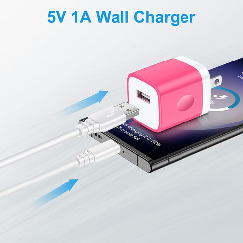 USB Wall Charger Block,2 Pack USB Power Adapter Charging Box for iPhone 15 Pro/14 Pro Max/13/12/11/SE/XS/XR/X/8Plus,Samsung Galaxy S24/S23 FE/S22/...