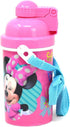 GRANSHOP Disney Classic Minnie Carrying Strap One Touch Water Bottles with Reusable Built in Straw - Safe Approved BPA Free, Easy to Clean (Minnie...
