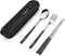 Travel cutlery set, 18/8 stainless steel cutlery, Reusable utensils set with case, Portable Silverware Lunch Box for Camping and Office...