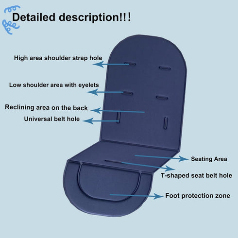 Baby Stroller Seat Liner for Stroller Universal Baby Stroller Cooling Cotton Pad Infant Car Stroller Accessories Breathable Mat for Pushchair Car ...