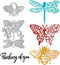 GLOBLELAND Flowers Butterfly Metal Die Cuts Bee Dragonfly Cut Dies Metal Stencils Metal Cutting Dies for Card Making Embossing Tool Stencil Scrapb...