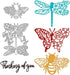 GLOBLELAND Flowers Butterfly Metal Die Cuts Bee Dragonfly Cut Dies Metal Stencils Metal Cutting Dies for Card Making Embossing Tool Stencil Scrapb...