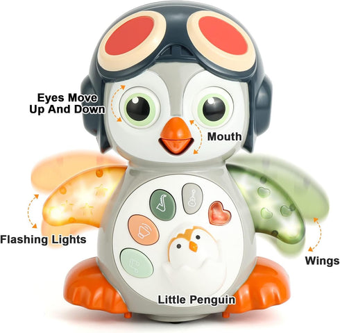 HAPTIME Penguin Toys for 1 Year Old Boy Girl, Musical Toys for Toddlers 1-3, One Year Old Boy Toys, Interactive Dancing Toys for 1+ Year Old, Sing...