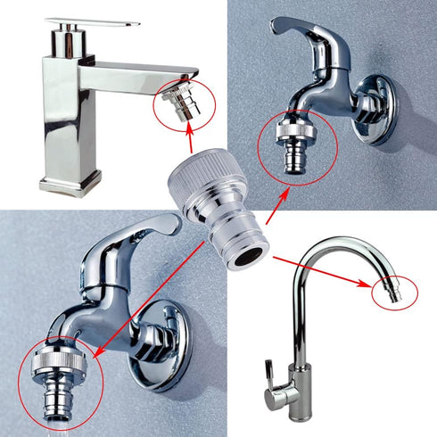 Faucet Quick Connector Adapter, Thead Connecting Faucet Aerator Adapter with Snap Quick Connector Fitting for Dishwasher Washing Machine (G1/2 Hos...